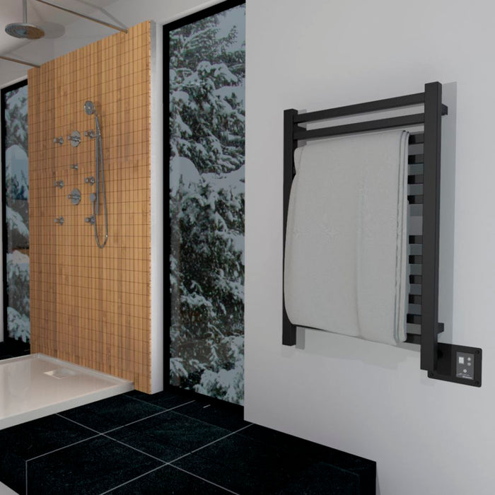 Quadro Towel Warmer - Wall Mount - 20" Stainless Steel/Matt Black