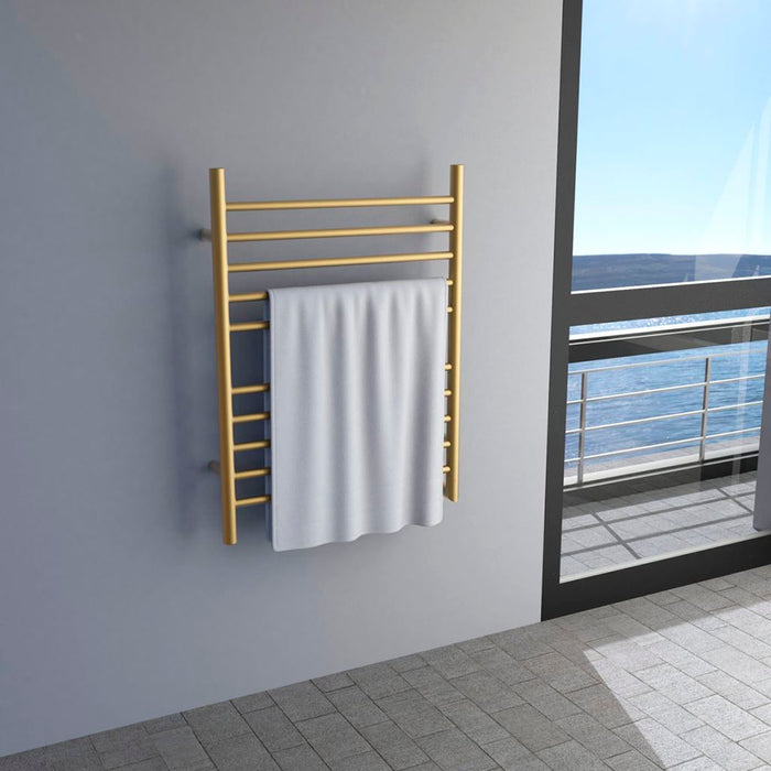 Radiant Towel Warmer - Wall Mount - 24" Stainless Steel/Satin Brass