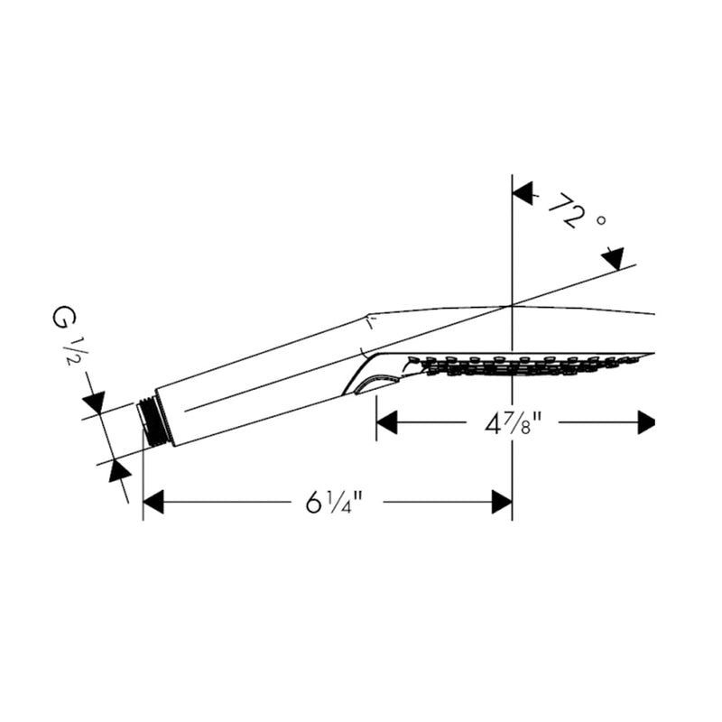 Shower Solutions Hand Shower - Wall Mount - 7" Brass/Matt Black