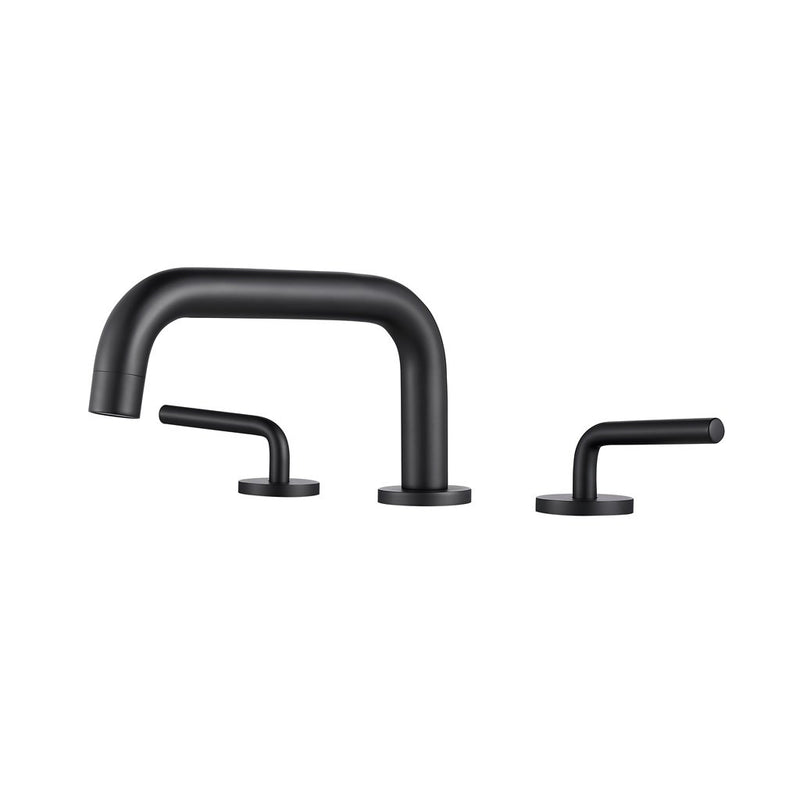 Art Bathroom Faucet - Widespread - 8" Brass/Matt Black