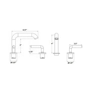 Art Bathroom Faucet - Widespread - 8" Brass/Matt Black