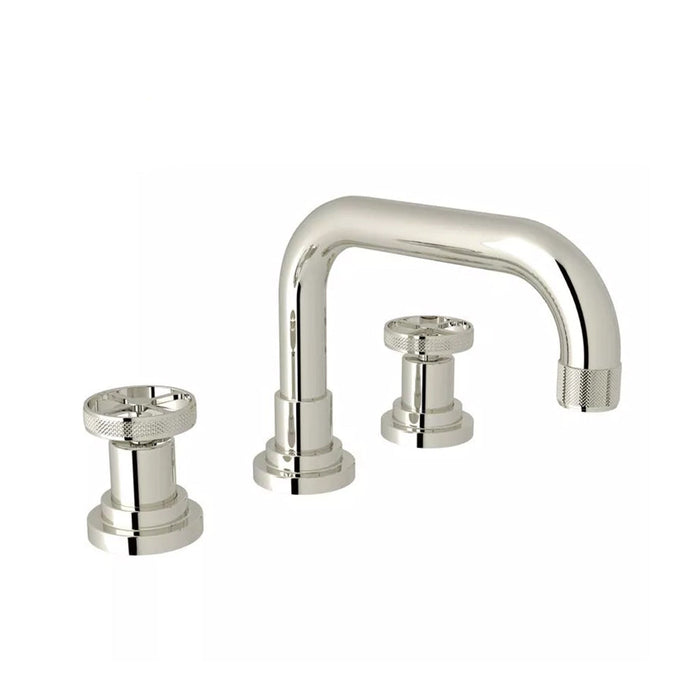 Art Bathroom Faucet - Widespread - 8" Brass/Satin Nickel