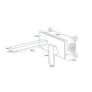 Devon Bathroom Faucet - Wall Mount - 7" Brass/Polished Chrome