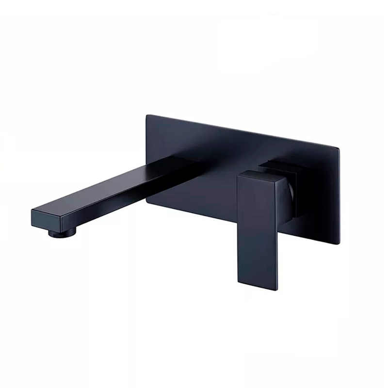 Devon Bathroom Faucet - Wall Mount - 7" Brass/Matt Black