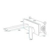 Devon Bathroom Faucet - Wall Mount - 7" Brass/Matt Black