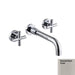New Smart Cross Bathroom Faucet - Widespread-Wall Mount - 8" Brass/Brushed Nickel