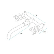 New Smart Cross Bathroom Faucet - Widespread-Wall Mount - 8" Brass/Brushed Nickel