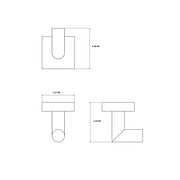 Miro Single Hook - Wall Mount - 2" Brass/Polished Chrome