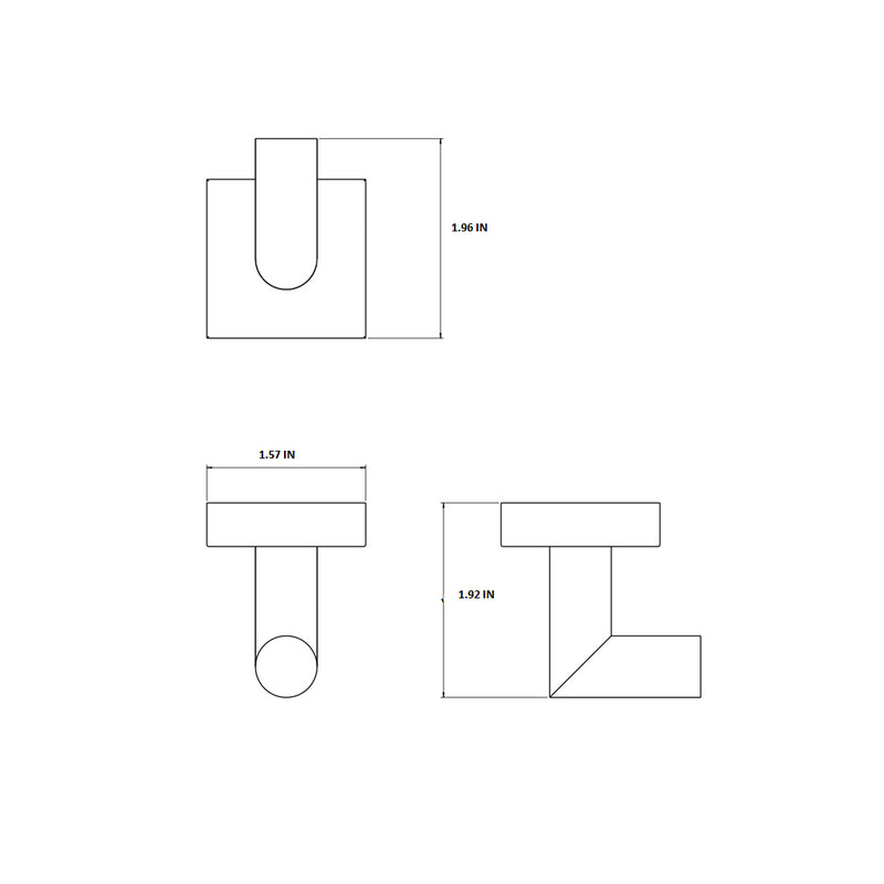 Miro Single Hook - Wall Mount - 2" Brass/Polished Chrome