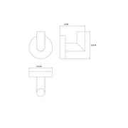 Soho Single Hook - Wall Mount - 2" Brass/Brushed Nickel