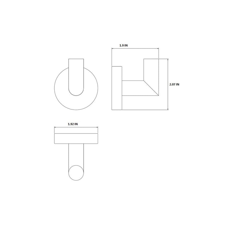 Soho Single Hook - Wall Mount - 2" Brass/Brushed Nickel