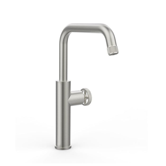 Knurled Kitchen Faucet - Single Hole - 15" Brass/Satin Nickel