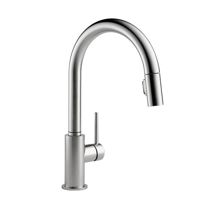 Soho Pull Out Kitchen Faucet - Single Hole - 17" Brass/Polished Chrome
