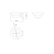 Soho Soap Dish - Wall Mount - 4" Brass/Glass/Matt Black