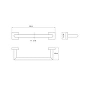 Miro Single Towel Bar - Wall Mount - 9" Brass/Brushed Nickel