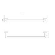 Miro Single Towel Bar - Wall Mount - 24" Brass/Brushed Nickel