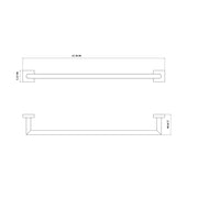 Miro Single Towel Bar - Wall Mount - 28" Brass/Brushed Nickel