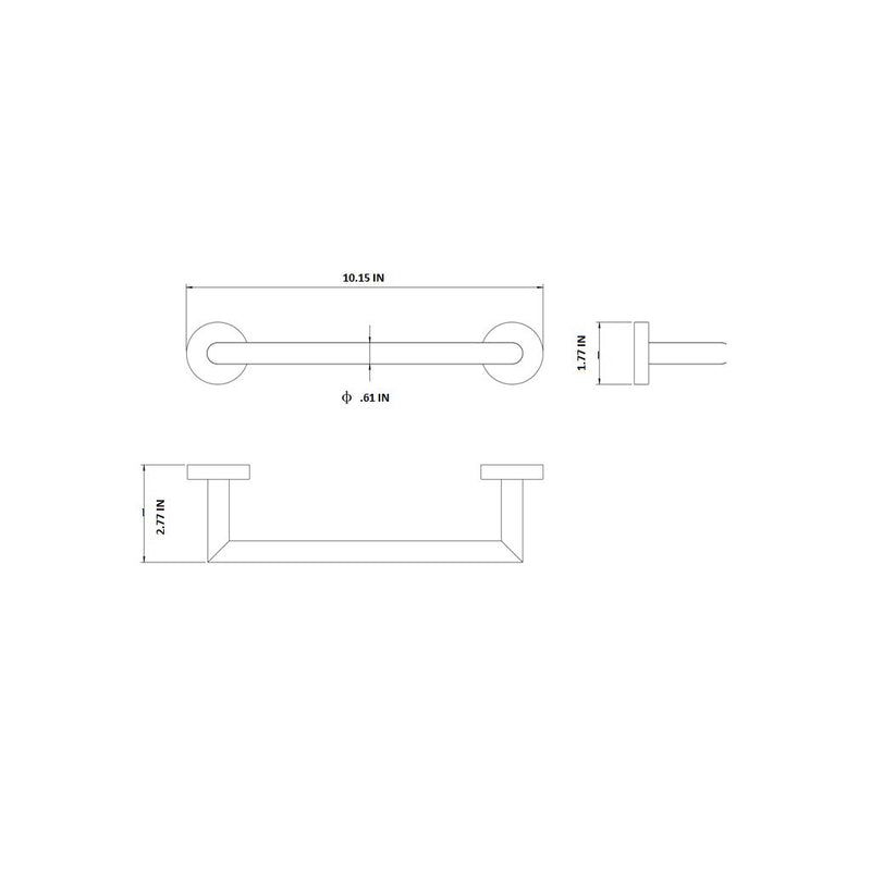 Soho Single Towel Bar - Wall Mount - 9" Brass/Polished Chrome