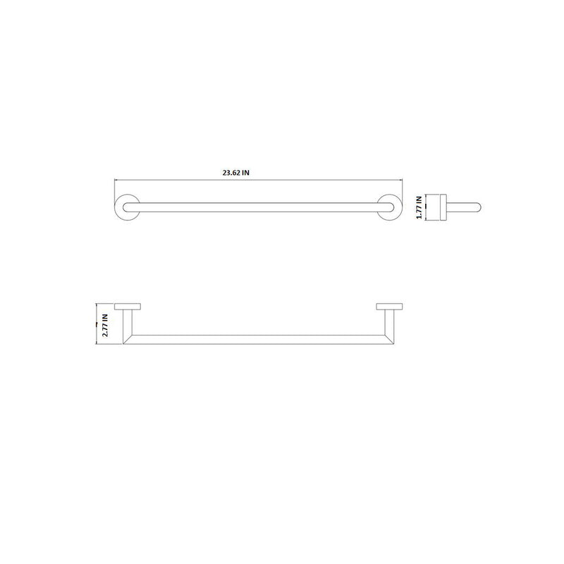 Soho Single Towel Bar - Wall Mount - 24" Brass/Brushed Nickel