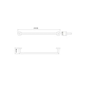 Soho Single Towel Bar - Wall Mount - 28" Brass/Polished Chrome