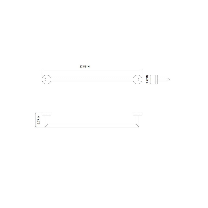 Soho Single Towel Bar - Wall Mount - 28" Brass/Matt Black