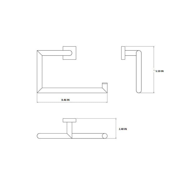 Miro Towel Ring - Wall Mount - 0" Brass/Matt Black