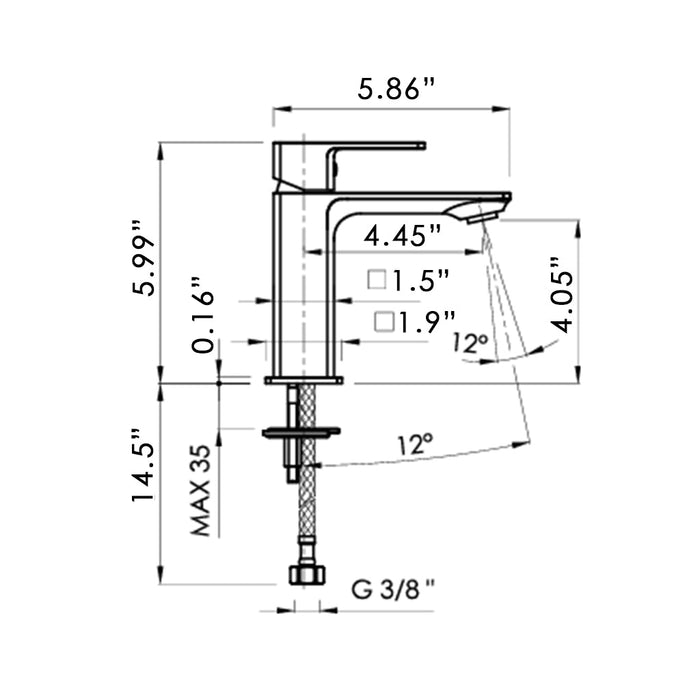 Rondo Bathroom Faucet - Single Hole - 6" Brass/Brushed Nickel