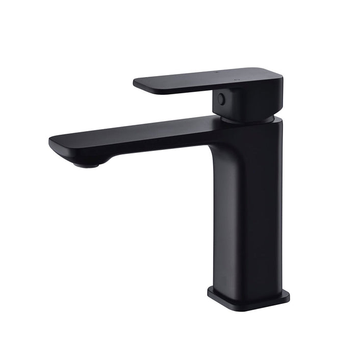 Rondo Bathroom Faucet - Single Hole - 6" Brass/Matt Black