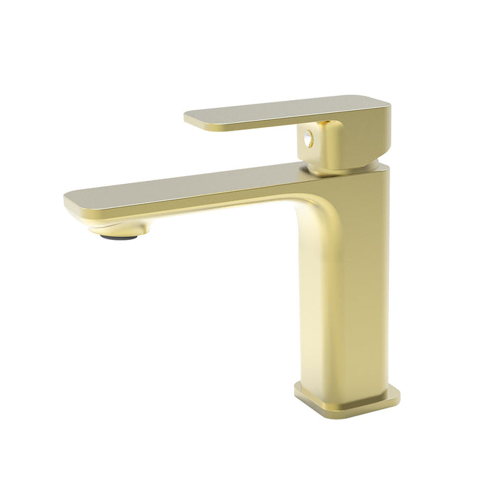 Rondo Bathroom Faucet - Single Hole - 6" Brass/Satin Brass