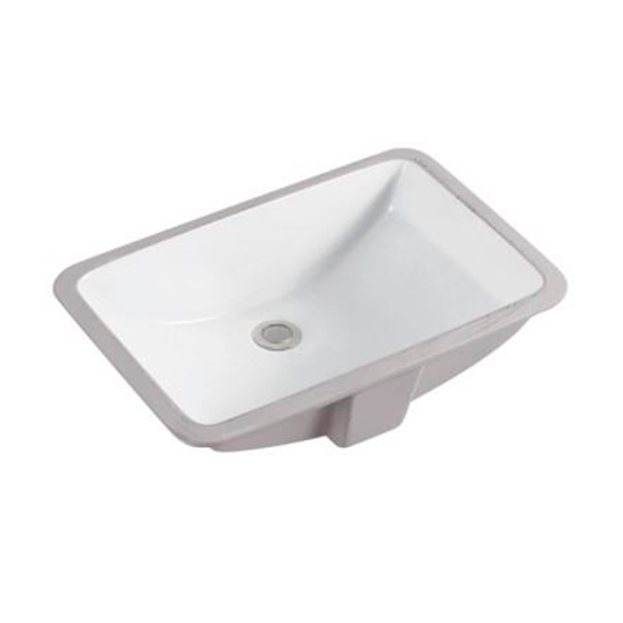 Square Bathroom Sink - Under Mount - 21" Porcelain/White