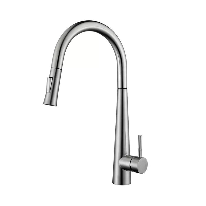 Metro Pull Out Kitchen Faucet - Single Hole - 18" Brass/Brushed Nickel