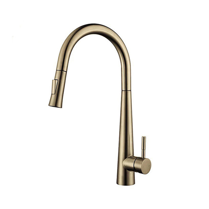 Metro Pull Out Kitchen Faucet - Single Hole - 18" Brass/Satin Brass