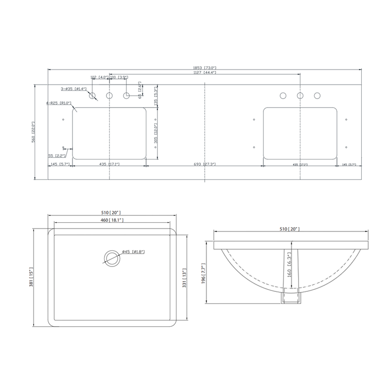 Coventry 4 Doors and 3 Drawers Bathroom Vanity with Carrara Sink - Floor Mount - 72" Wood/Natural Teak