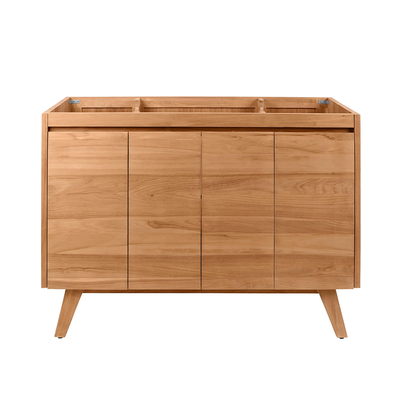 Coventry 4 Doors Bathroom Vanity with Carrara Sink - Floor Mount - 48" Wood/Natural Teak