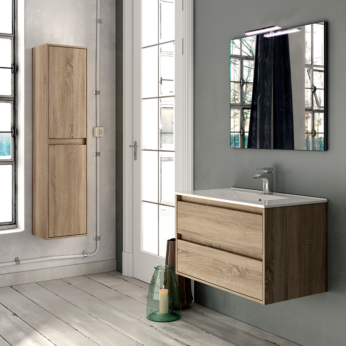 Siri 2 Drawers Bathroom Vanity with Integrated Sink - Wall Mount - 32" Porcelain/Cambrian