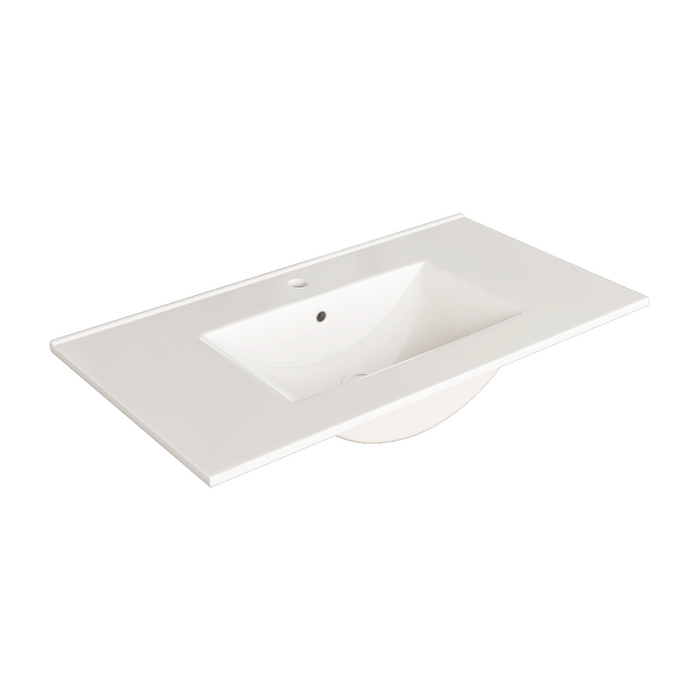Siri 2 Drawers Bathroom Vanity with Integrated Sink - Wall Mount - 40" Porcelain/Cambrian
