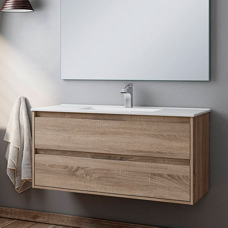 Siri 2 Drawers Bathroom Vanity with Integrated Sink - Wall Mount - 40" Porcelain/Cambrian