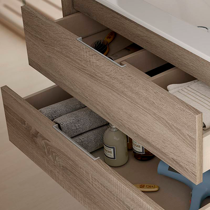 Siri 2 Drawers Bathroom Vanity with Integrated Sink - Wall Mount - 40" Porcelain/Cambrian