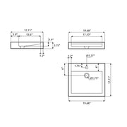 Concrete Bathroom Sink - Over Mount - 20" Concrete/Gray