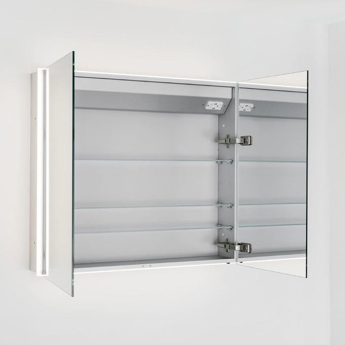 Versatile Led Medicine Cabinet - Wall Mount - 32W x 28H" Aluminum/Glass - Last Unit Special Offer