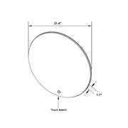 Diffusion Led Touch Vanity Mirror - Wall Mount - 32" Glass/Glass