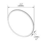 Frame Led Vanity Mirror - Wall Mount - 32" Brass/Matt Black