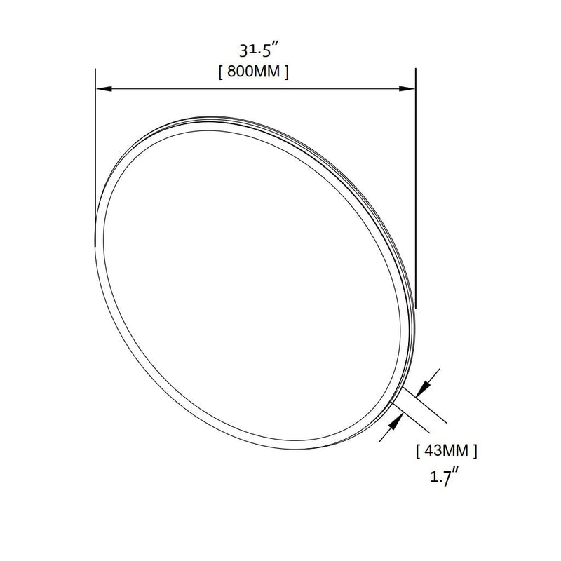 Frame Led Vanity Mirror - Wall Mount - 32" Brass/Matt Black