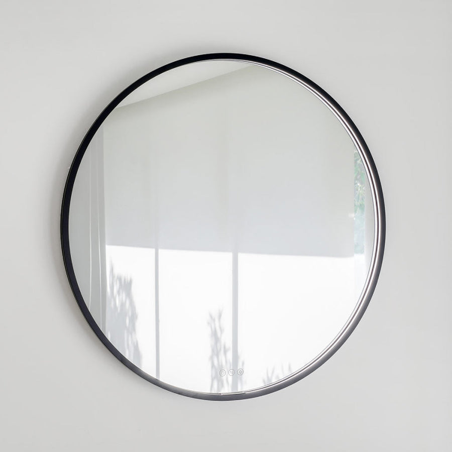 Frame Led Vanity Mirror - Wall Mount - 36" Brass/Matt Black
