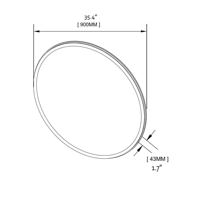 Frame Led Vanity Mirror - Wall Mount - 36" Brass/Satin Brass
