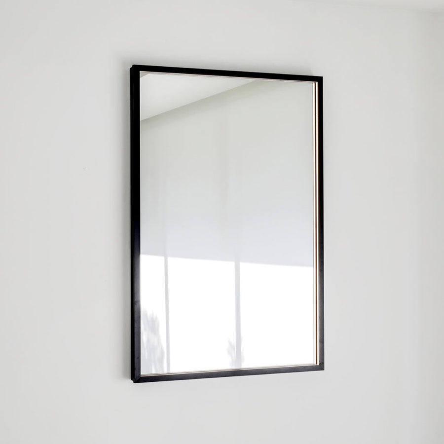 Frame Led Vanity Mirror - Wall Mount - 24W x 36H" Brass/Matt Black