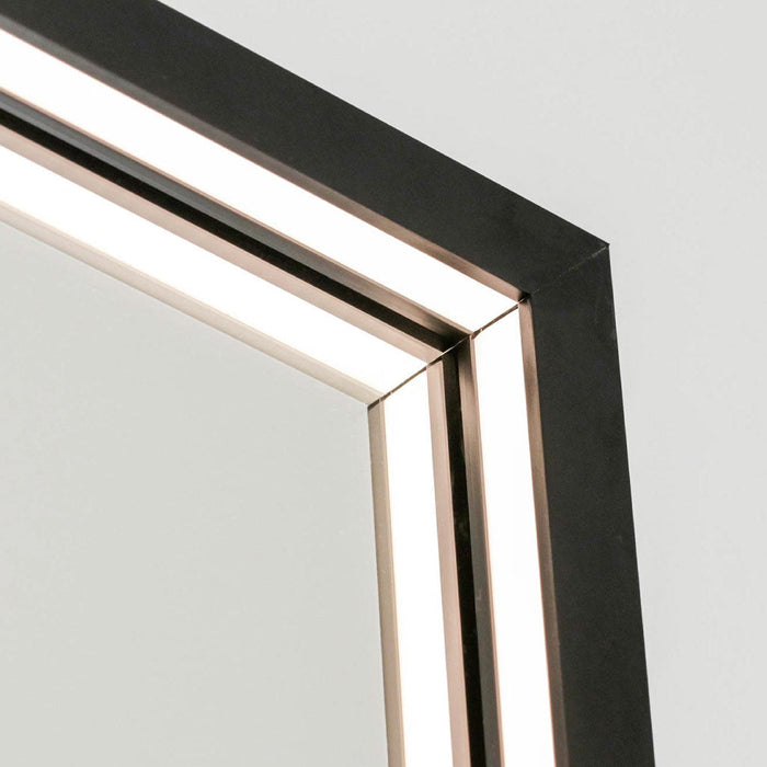 Frame Led Vanity Mirror - Wall Mount - 24W x 36H" Brass/Matt Black