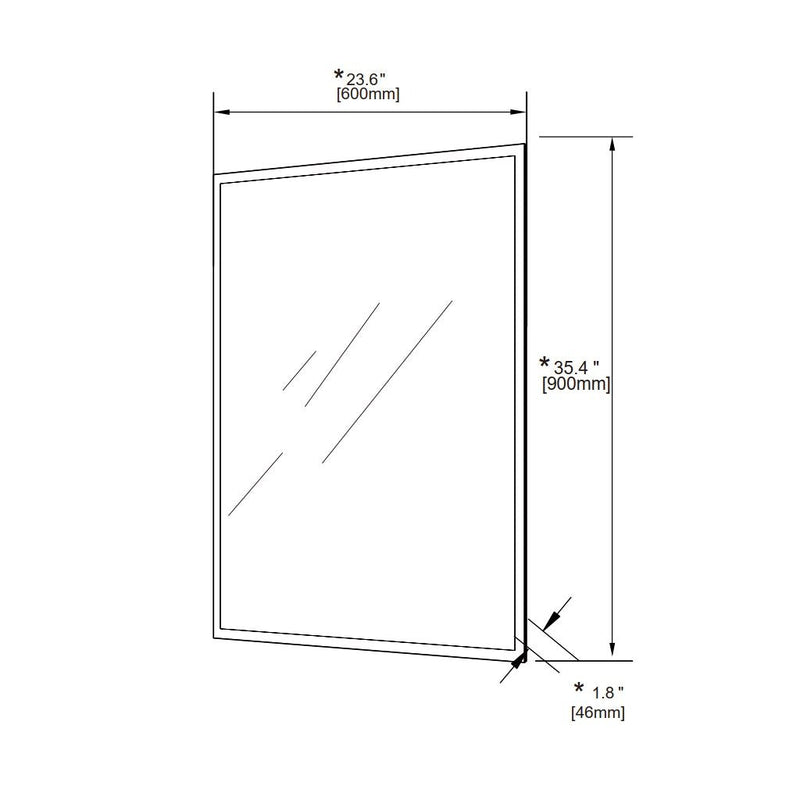 Frame Led Vanity Mirror - Wall Mount - 24" Brass/Satin Brass