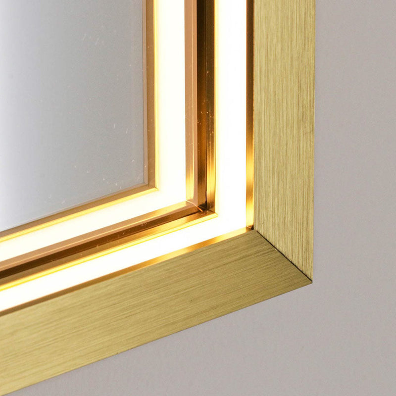 Frame Led Vanity Mirror - Wall Mount - 24W x 36H" Brass/Satin Brass