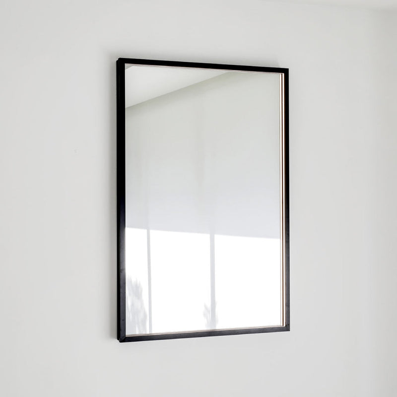 Frame Led Vanity Mirror - Wall Mount - 24W x 40H" Brass/Matt Black